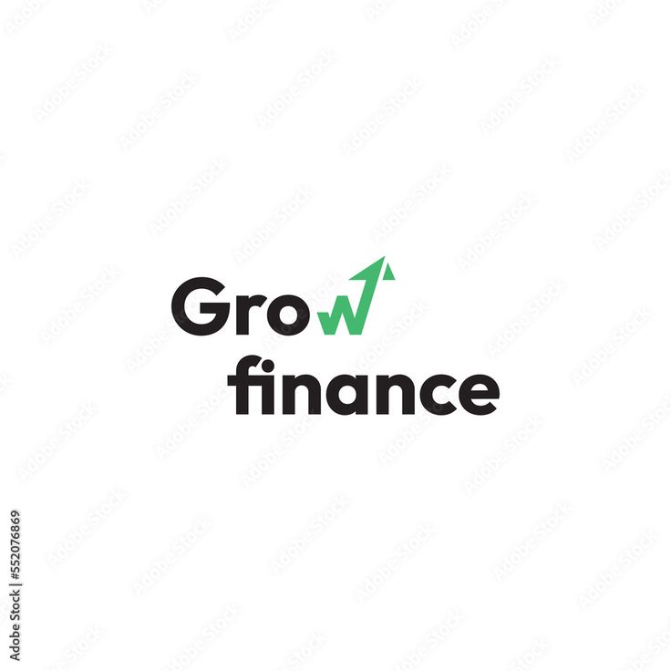 the logo for grow finance is shown in black and green