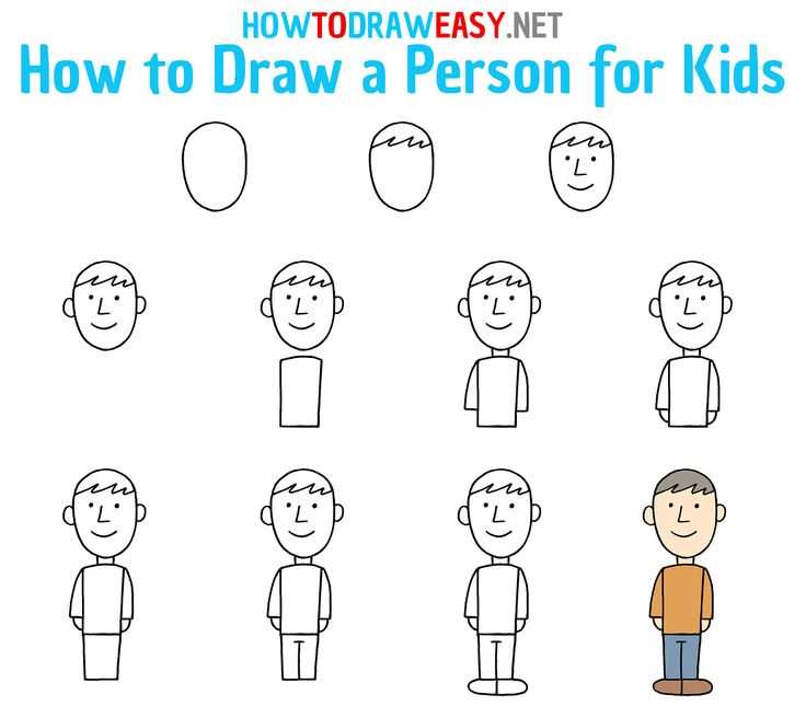 how to draw a person for kids