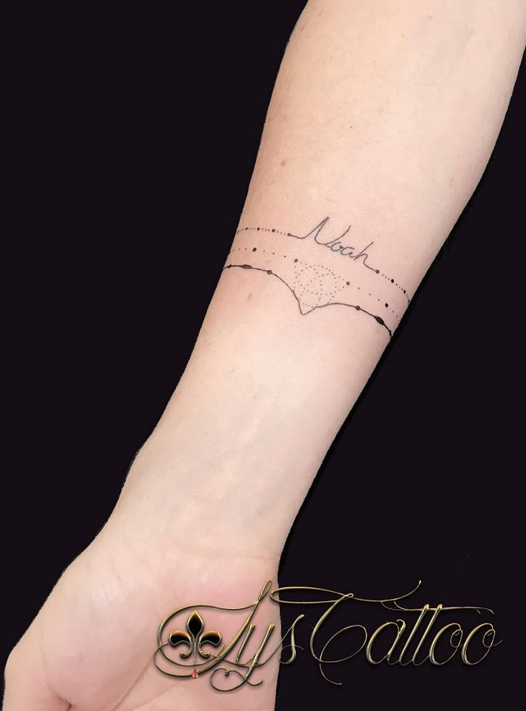 a woman's arm with a tattoo on it that reads, i love you