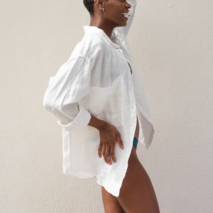 Getaway... we made a shirt for that.An oversized button down with TWO chest pockets for all your beach snacks - hey, we don't judge. White Relaxed Fit Shirt For Vacation, Summer Shirt With Pockets In Relaxed Fit, Summer Shirt With Pockets And Relaxed Fit, White Collared Shirt For Beach, Relaxed Fit Top With Pockets For Beach Season, White Relaxed Fit Shirt For Beach, Relaxed Fit Summer Shirt With Pockets, Summer Blouse With Pockets And Relaxed Fit, Beach Shirt With Pockets