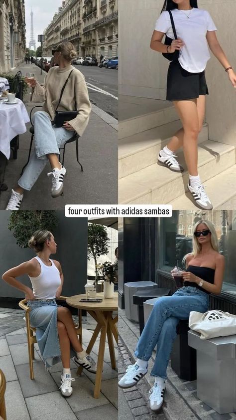 Style With Samba Shoes, Sambas Shoes Outfit, Samba Ootd Women, Samba Aesthetic Outfit, Oh Samba Outfit, Samba Sand Strata Outfit, Samba And Dress Outfit, Nike Samba Outfit, Adidas Samba Outfit Dress