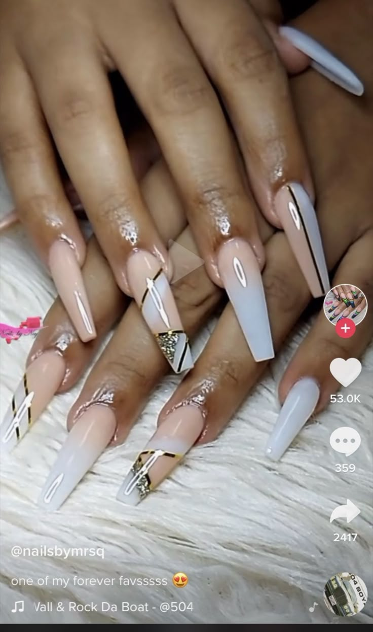 Dope Nails Summer, Anniversary Nails Ideas, Luxury Nail Designs, Nails Wedding Guest, White Marble Nails, Birthday Nail Designs, Sassy Nails, Nude Nail Designs, Fancy Nails Designs