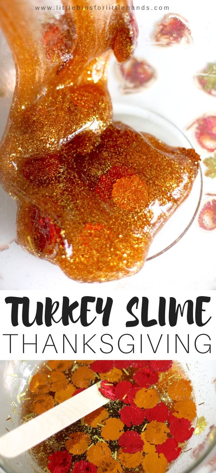 turkey slime thanksgiving giving recipe for kids