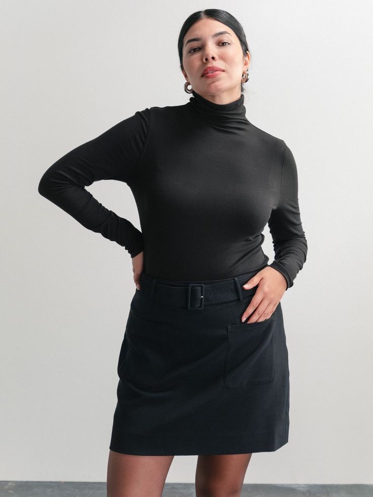 A turtleneck is a staple piece for a classic look, worn by itself or under any sweater or jacket. This one has interesting details such as a fine ribbed fabric and buttons up the back of the neck—yes, wear your hair up to show them! And remember, the little details of your life matter. Black Turtle Neck, Women Encouragement, Black Turtleneck, Staple Pieces, Ribbed Fabric, Shop Home, Sweater Weather, Up Hairstyles, Classic Looks