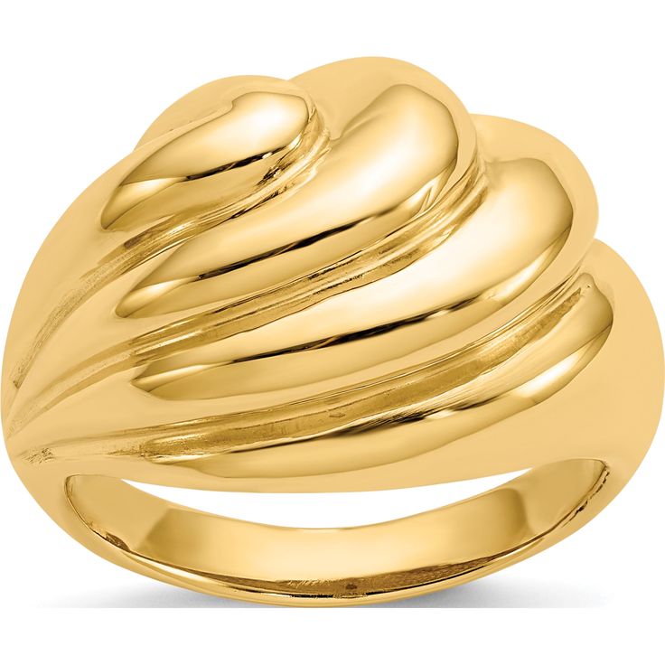 Material:  Primary - Purity: 14KFinish: PolishedBand Width: 4 to 15 mm (tapered)Material:  Primary: GoldProduct Type: JewelryJewelry Type: RingsSold By Unit: EachProfile Type: DomedMaterial:  Primary - Color: YellowRing Type: FashionRing Shape: Domed Yellow Rings, Dome Ring, Ring Shapes, Domed Ring, Gold Polish, Delicate Necklace, Types Of Rings, Gold Band, Gold Bands