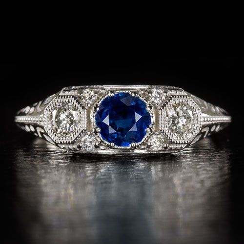 an antique sapphire and diamond ring