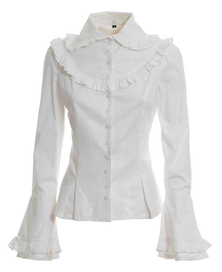 Fancy White Button Up Shirt, Shirt With Lace Sleeves, Frilly Button Up Shirt, White Shirt Bell Sleeves, White Frilly Top, White Poet Shirt, Victorian White Shirt, Frilly White Shirt, White Fancy Shirt