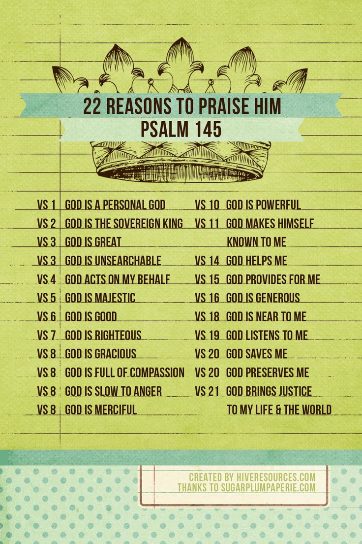 a poster with the words 22 reasons to praise him