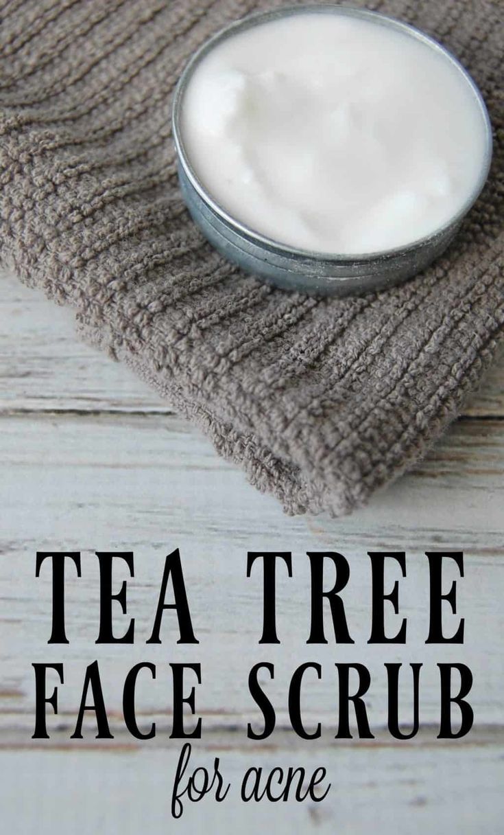 Tea Tree Facial Scrub - The Pistachio Project Face Scrub For Acne, Tea Tree Facial Scrub, Baking Soda Facial, Acne Scrub, Facial Recipe, Diy Tea, Face Scrub Homemade, Diy Skin Care Recipes, Tree Faces