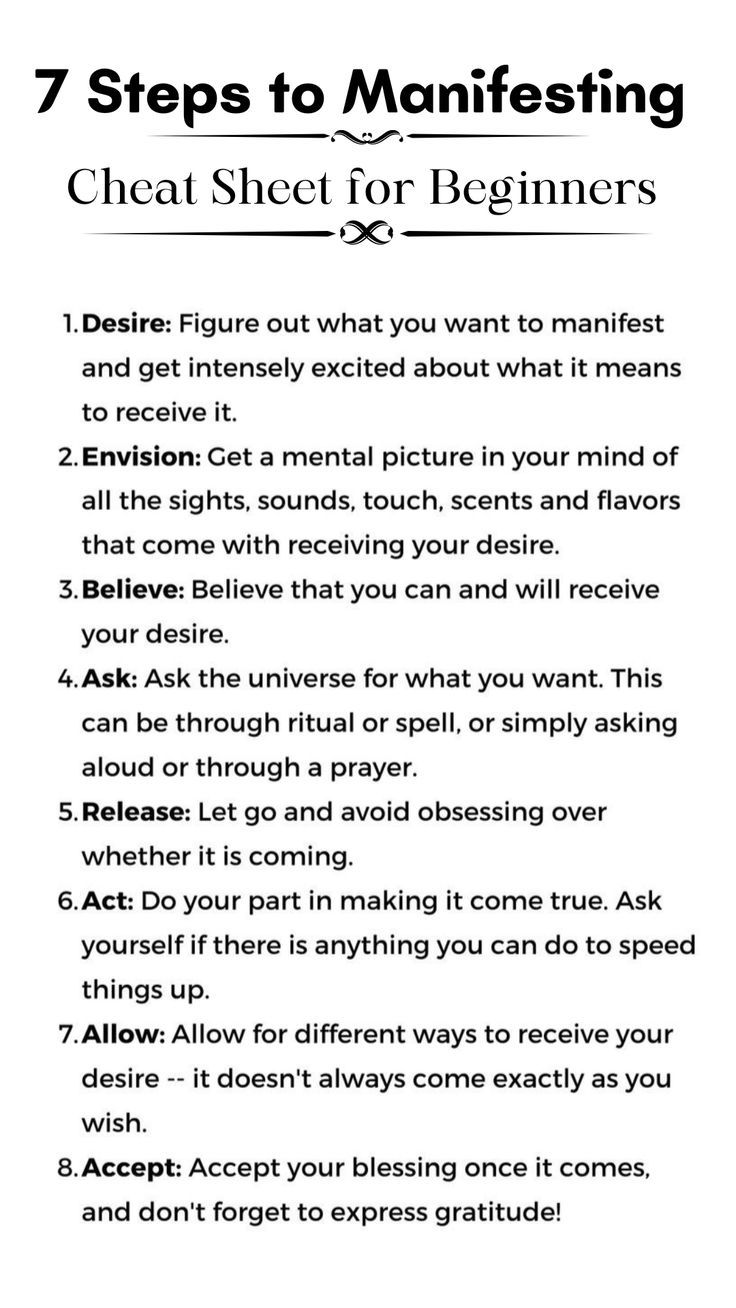 7 Steps for Manifestation Cheat Sheet for Beginners | Here are some steps on how to manifest faster and effectively. #manifestation #manifest #manifestmoney #manifestwealth Easy Manifesting Methods, How To Manifest For Beginners, Manifesting Dos And Donts, How To Manifest Scripting, Written Manifestation Examples, How Do You Manifest, How To Manifest Success, How To Manifest An Apartment, How To Detach From Manifestations