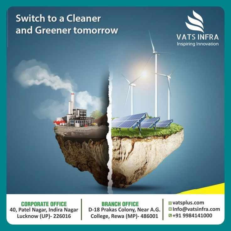 an advertisement for a company that uses wind turbines to clean the air and green tomorrow