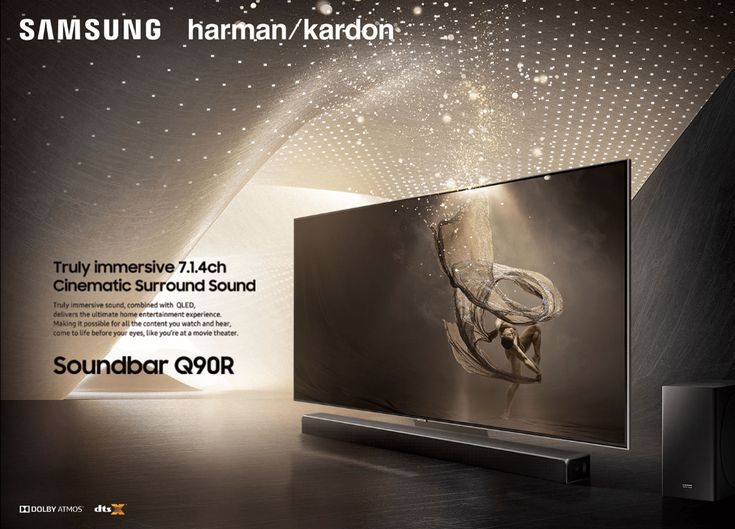 an advertisement for samsung's new tv, the harmn karbon is shown