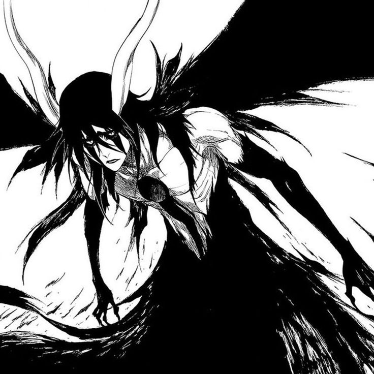 an artistic drawing of a woman with long hair and wings on her back, in black and white