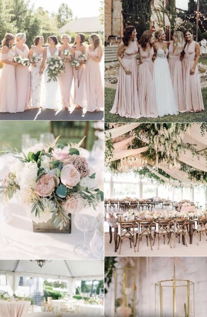 a collage of photos with different bridesmaid dresses and bouquets in them