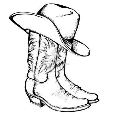 a cowboy hat and boots are hanging on the wall in front of a white background