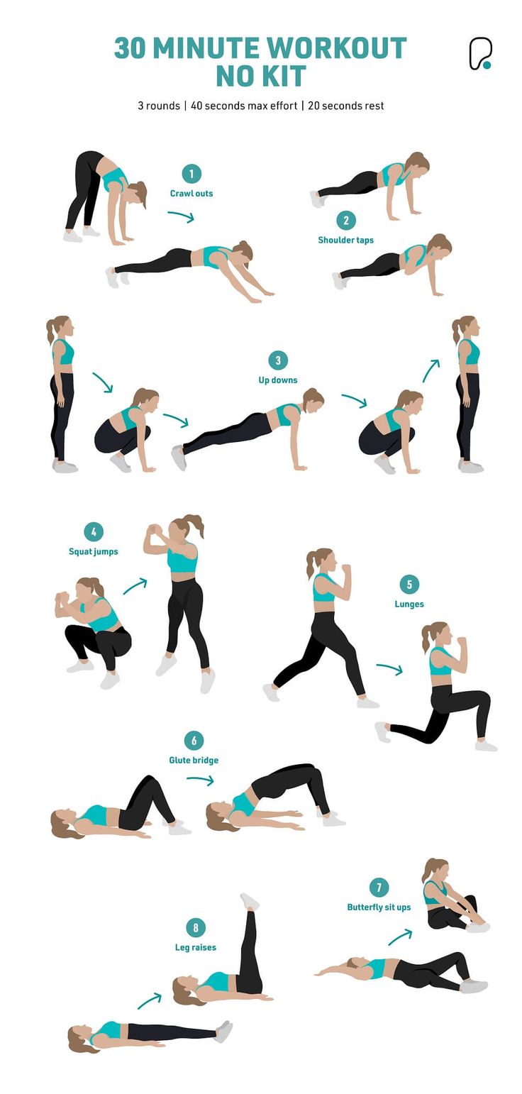 a woman doing the 30 minute workout