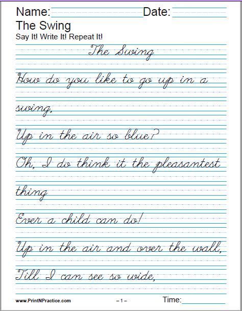 handwriting writing worksheet for kids