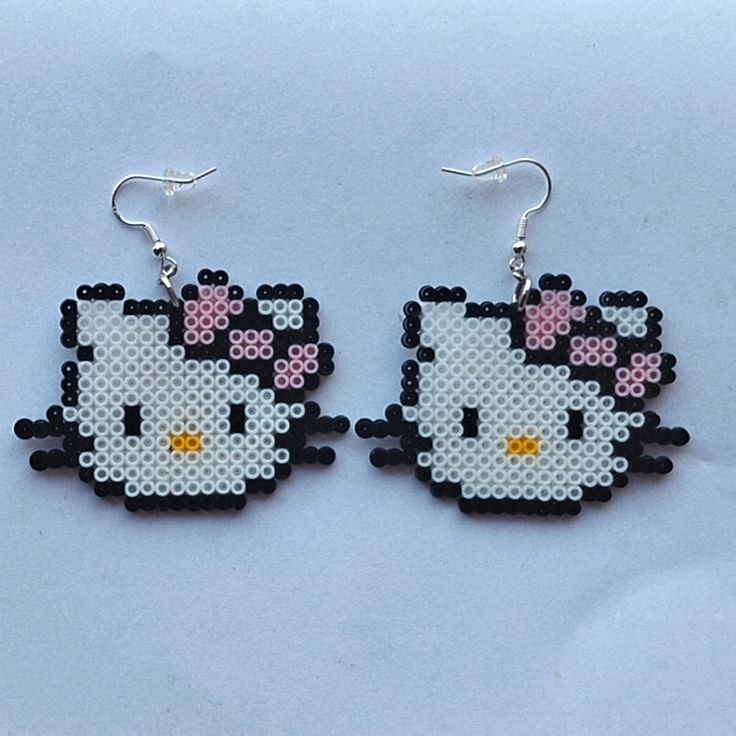 Handcrafted With Lots Of Love Made With Lots Of Love 925 Sterling Silver Hooks Hello Kitty Earrings, Handcrafted Accessories, Lots Of Love, Earrings Color, Things To Buy, Cool Things To Buy, Pink White, Of Love, Art Supplies