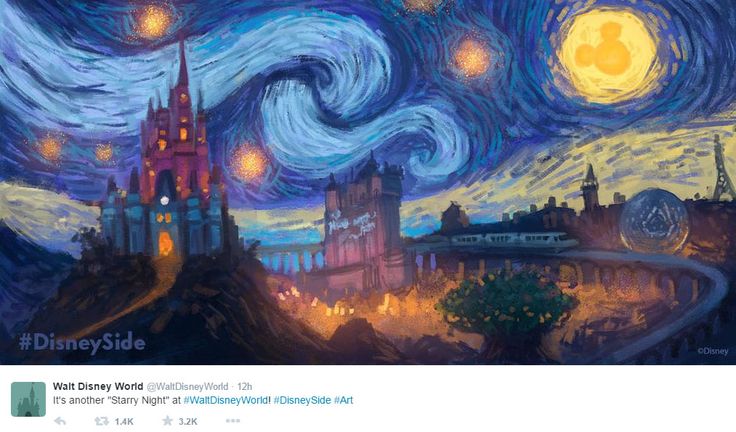 an image of a painting on twitter with the words disney world written in front of it