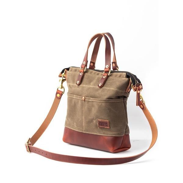 The Leona – North End Bag Company Utility Crossbody Bag For Everyday Use, Everyday Utility Crossbody Bag, Rectangular Canvas Satchel For Everyday Carry, Rectangular Canvas Satchel For Everyday Use, Classic Canvas Satchel With Waxed Finish, Utility Waxed Canvas Bags For Outdoor, Outdoor Utility Bag In Waxed Canvas, Everyday Utility Shoulder Bag, Functional Leather Satchel With Pockets