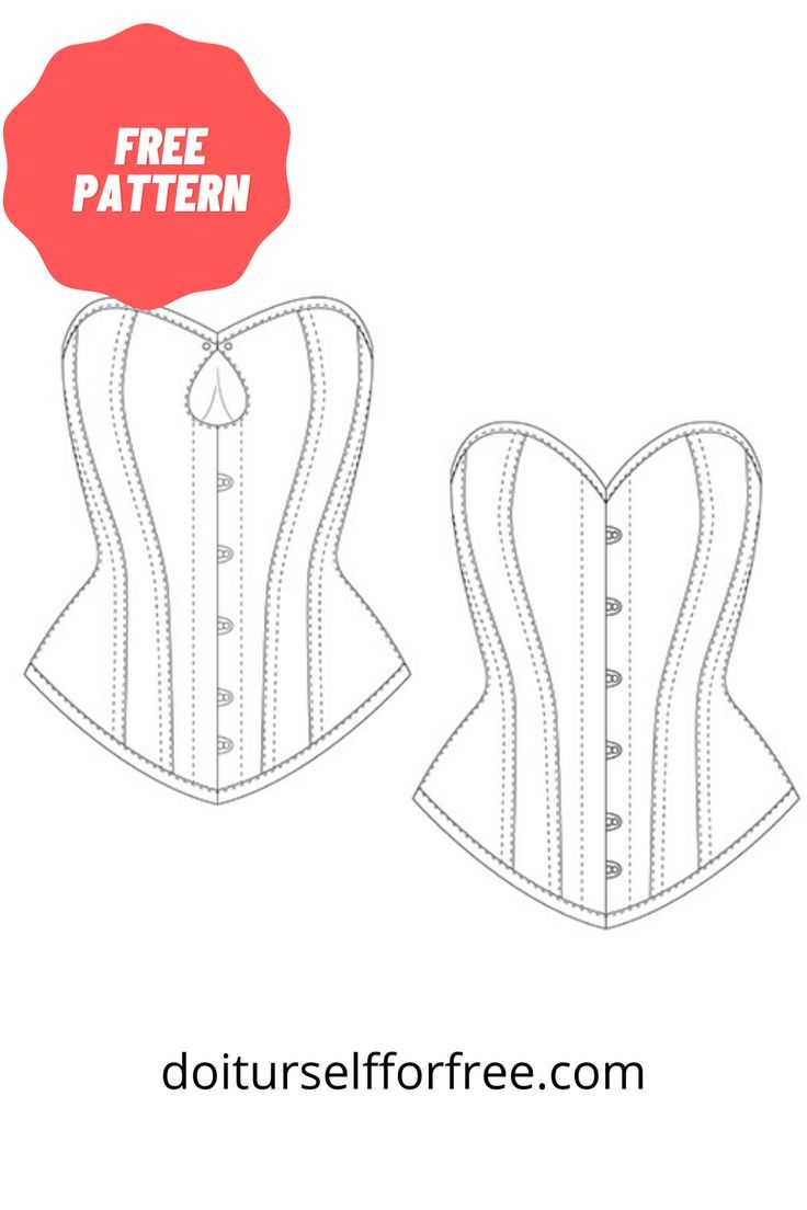 the front and back view of a corset