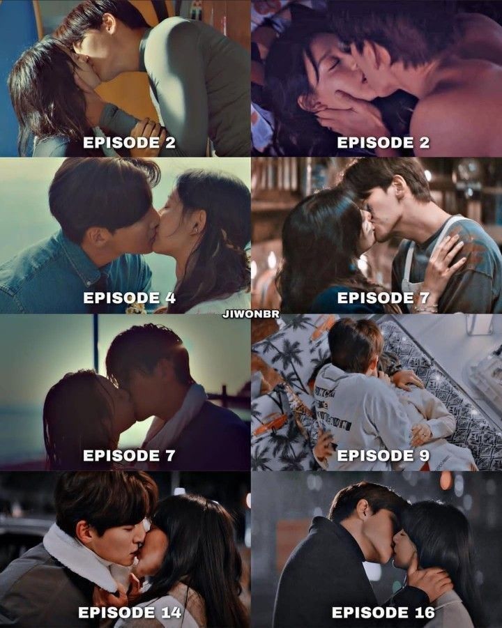 the kissing scene is shown in several different languages