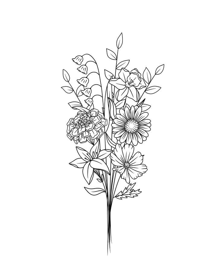 a bouquet of flowers on a white background