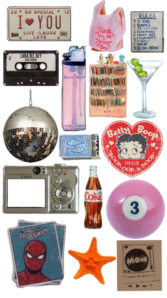 there are many items that can be found in this collage, including an ipod