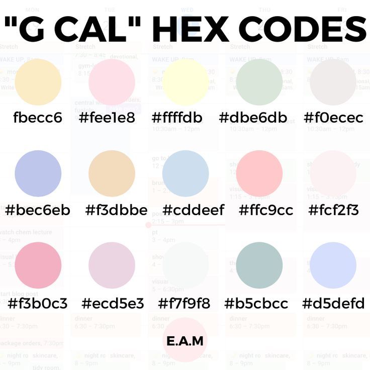 the big cal hex code is shown with different colors and numbers on it's side