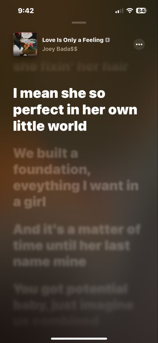 an iphone screen with the text i mean she so perfect in her own little world