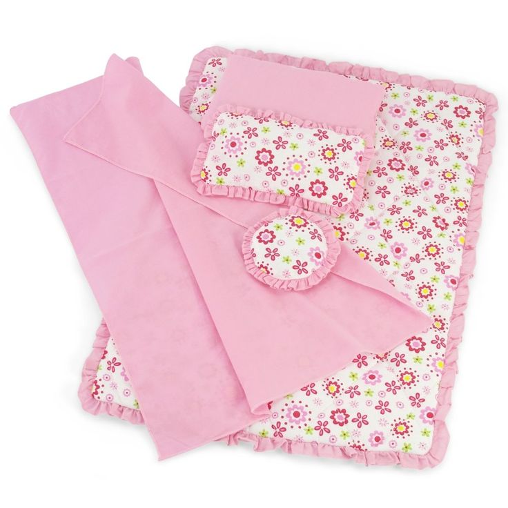 pink and white flowered baby blanket with matching diapers