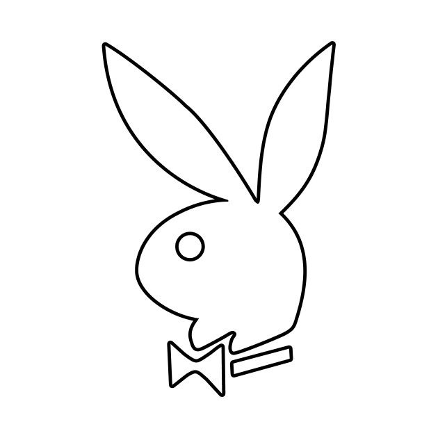 a rabbit with a bow tie on it's head is drawn in black and white