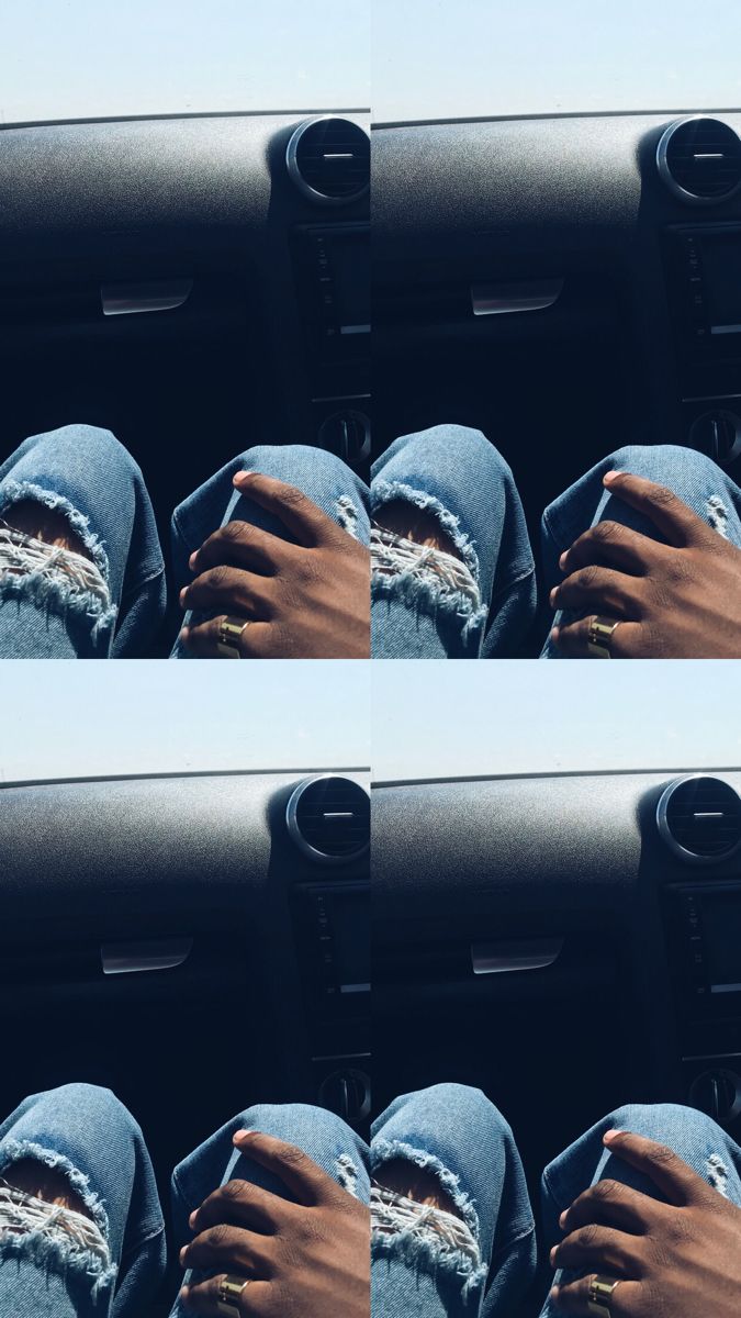 two pictures of someone's feet in the back seat of a car with their hands on the dashboard