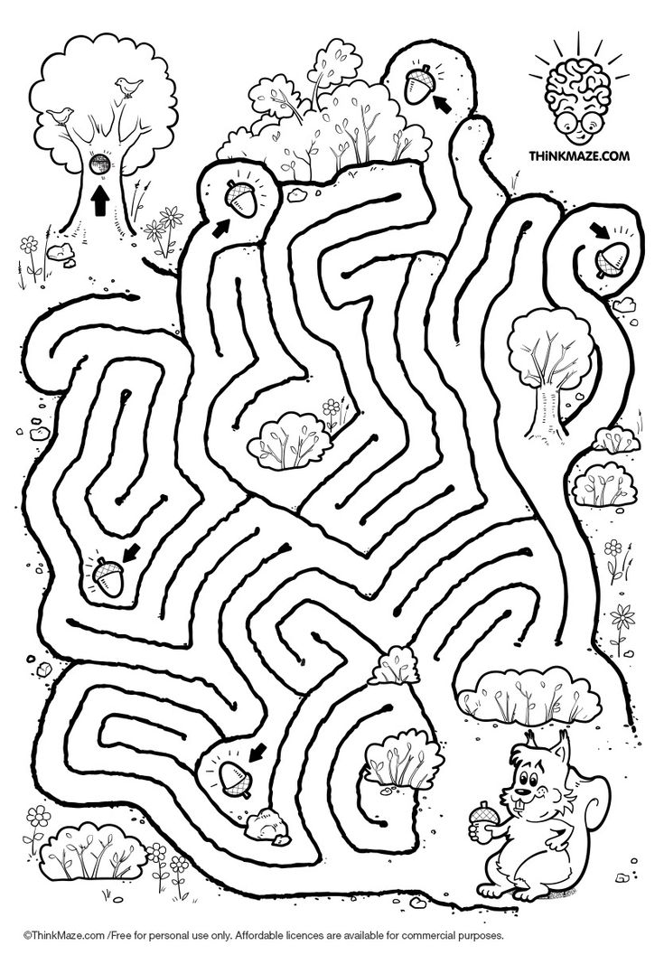 a black and white maze with animals in it