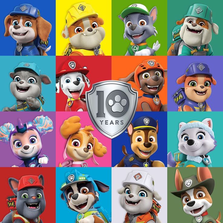 an image of many different cartoon dogs