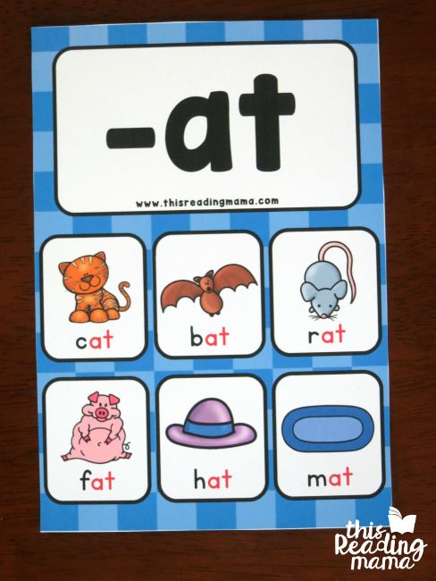 a blue and white poster with pictures of animals, letters and words on it that say i - at