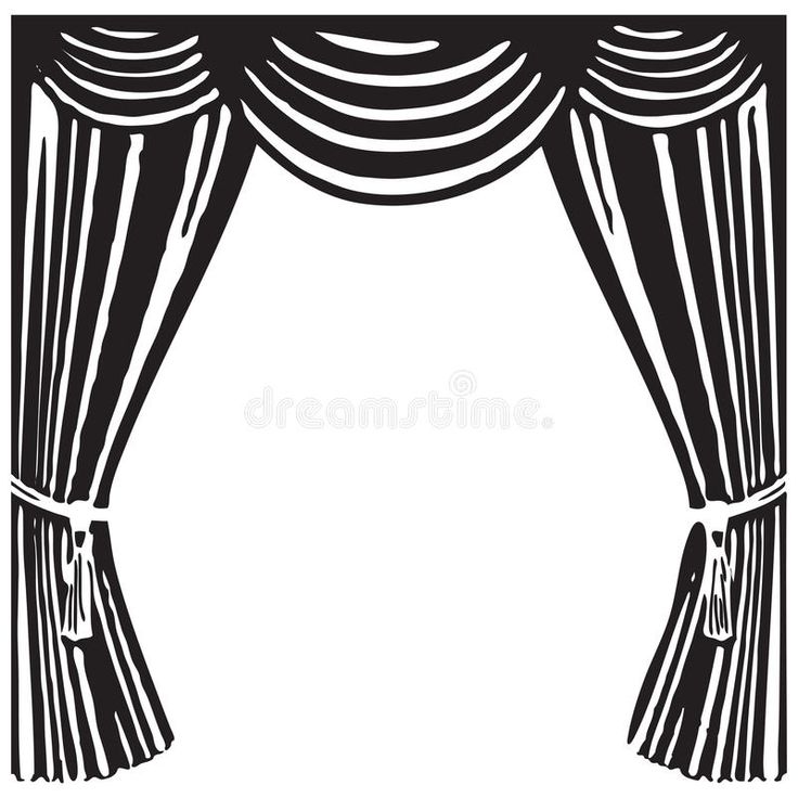 black and white curtains on a white background