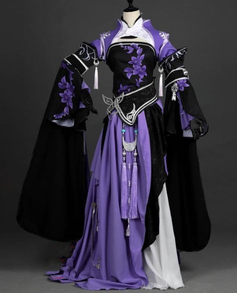 Chinese Ancient Cosplay Han Dynasty Young Lady Costumes, Chinese Traditional Purple Dress Clothing Chinese Cosplay Swordsman Costume for Women East Asian Fantasy Clothes, Genshin Dress Ideas, Genshin Oc Outfit, Genshin Inspired Outfits, Genshin Outfit Ideas, Genshin Outfits, Chinese Cosplay, Mode Kimono, Han Dynasty