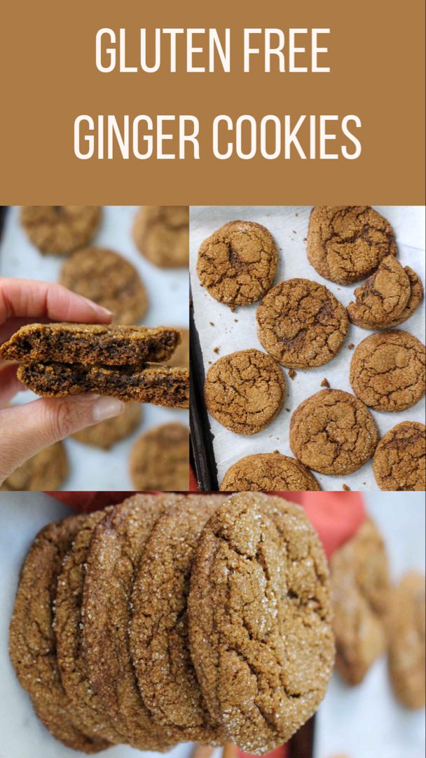 Gluten free ginger cookies Easy Vegan Cheese Recipe, Gluten Free Ginger Cookies, Gluten Free Ginger Snaps, Oat Flour Cookies, Almond Flour Recipes Cookies, Healthy Christmas Treats, Soft Ginger Cookies, Ginger Cookie Recipes, Ginger Biscuits