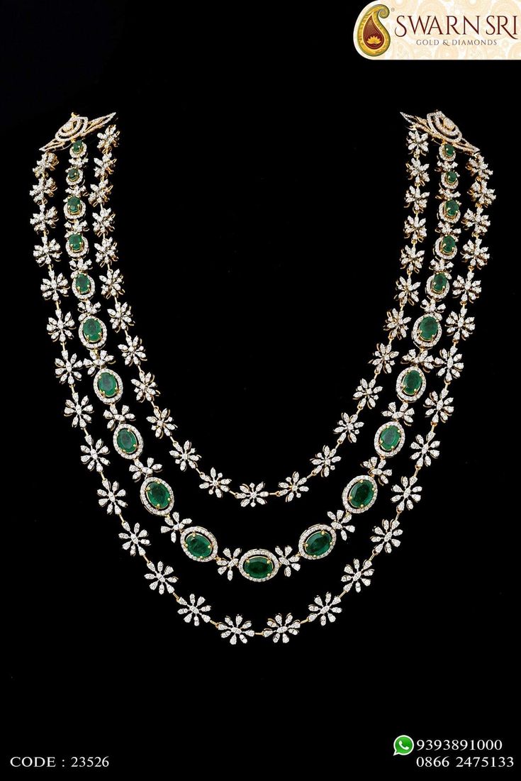 Long bridal 3 layered diamond and emarald necklace Indian Bridal Necklace, Long Diamond Necklace, Winter Bridal Jewelry, Diamond Necklace Indian, Bridal Diamond Necklace, Indian Wedding Jewelry Sets, Buy Gold Jewelry, Diamond Necklace Designs, Bridal Accessories Jewelry