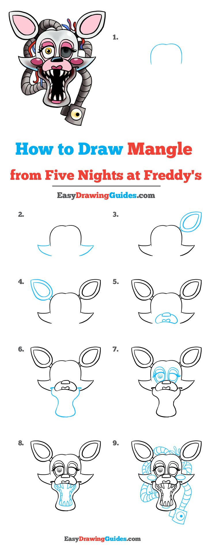 how to draw a cartoon mouse from five nights at friday's drawing guides book