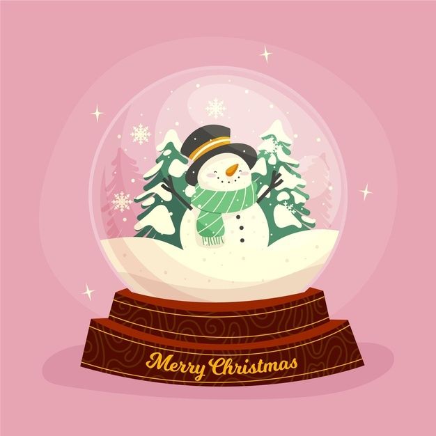 a snow globe with a snowman inside on a pink background illustration by alex krapf