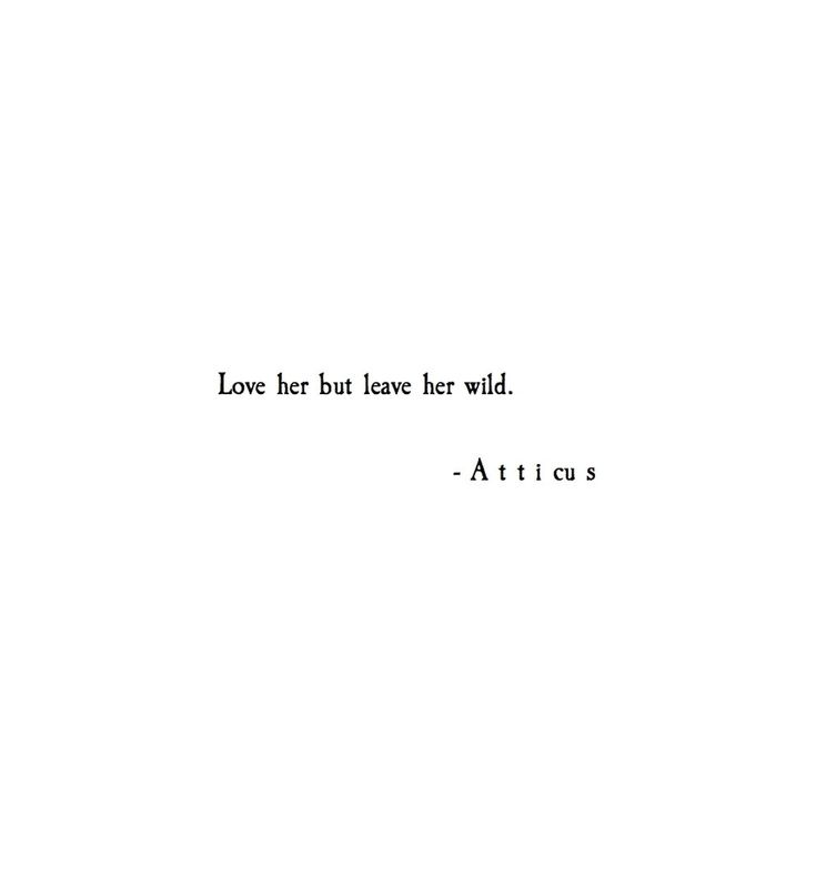 the words love her but leaves her wild attuus are in black and white