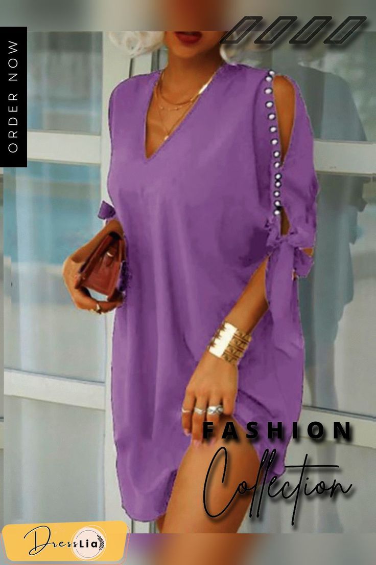 Women Elegant V Neck Party Dress Summer Sexy Hollow Out Sleeved Loose Dresses Casual Solid Office Ladies Mini Dress Size S-5xl V-neck Beach Dresses For Party Season, Solid Color V-neck Mini Dress For Party, V-neck Solid Color Mini Dress For Club, Spring Club Dresses In Solid Color, Solid Color Spring Club Dress, Spring Solid Color Club Dress, V-neck Summer Club Dress, V-neck Mini Dress For Summer Clubbing, Summer V-neck Club Dress