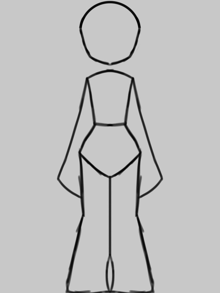 an outline drawing of a woman's dress