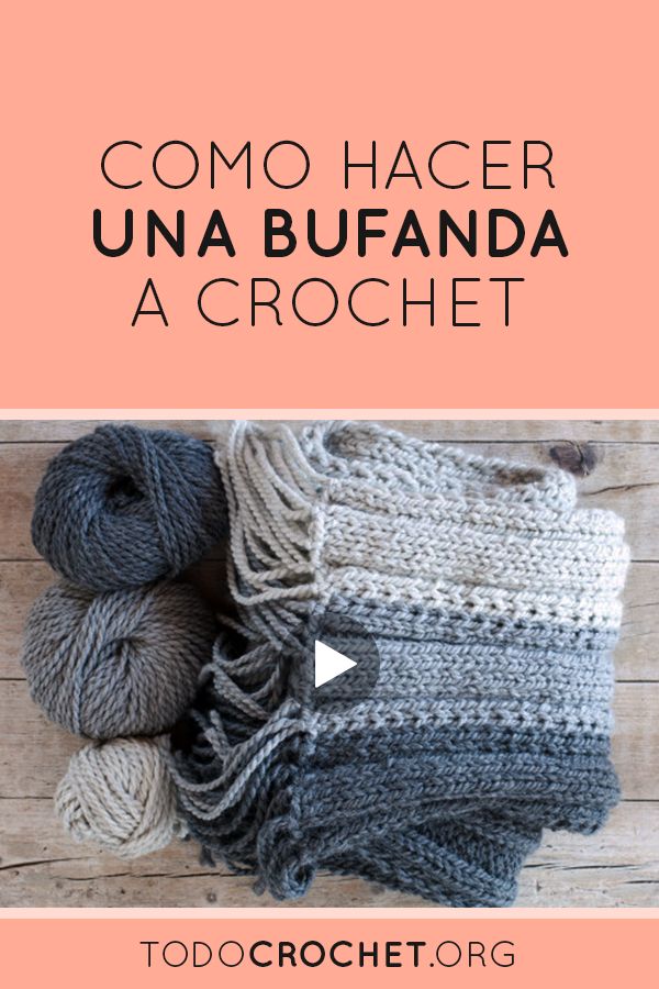 the video shows how to crochet with yarn in different colors and sizes, including gray