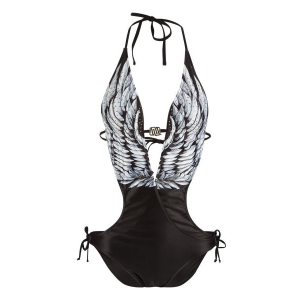 HART & HUNTINGTON Wingness Monokini found on Polyvore Swimsuit Grunge, Wing Artwork, Carey Hart, Embroidered Skull, Dream Aesthetic, Gym Clothes, Pretty Clothes, Summer Bikinis, Key Design