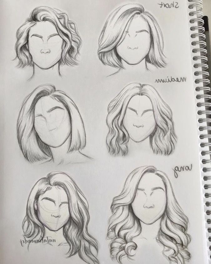 some drawings of different hair styles