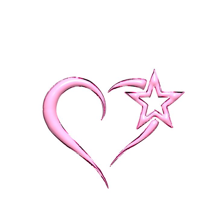 a pink heart with a star in the middle