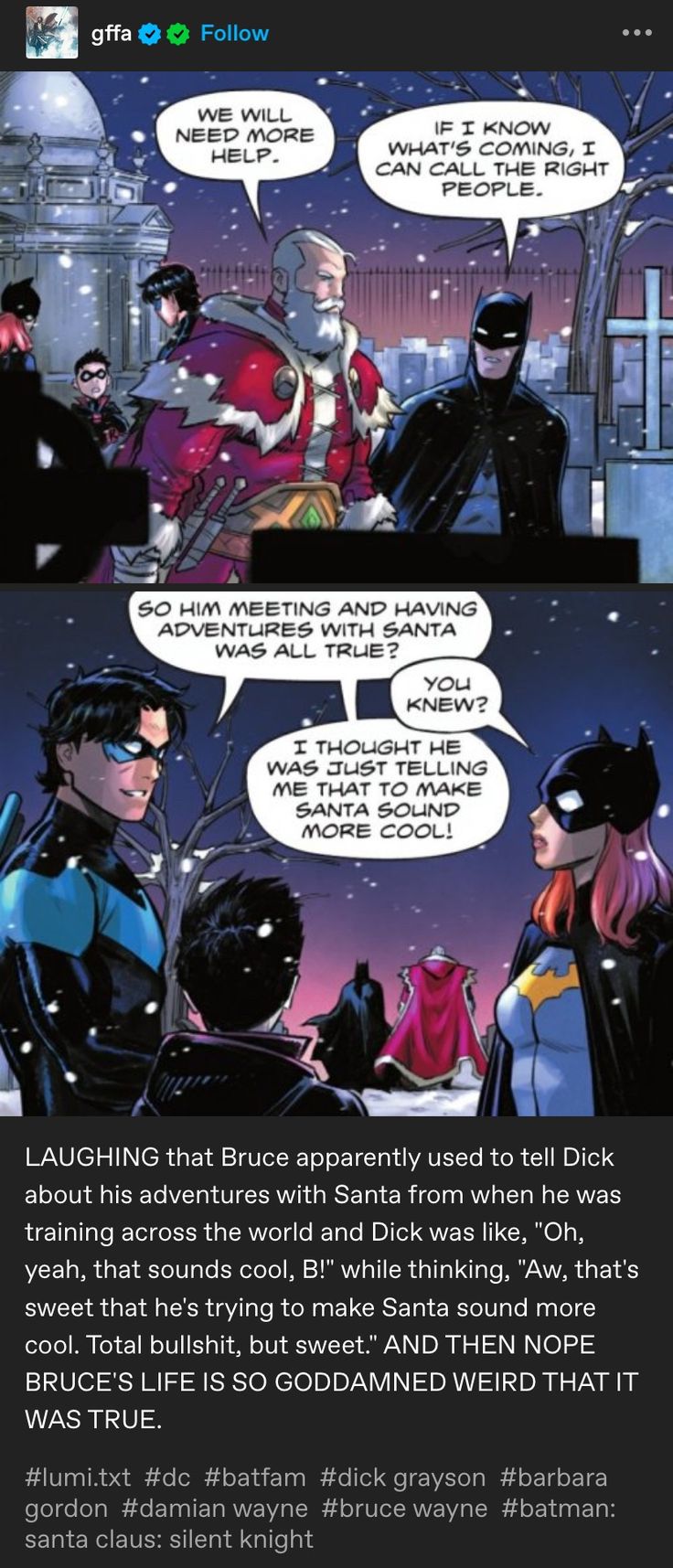 a comic strip with an image of batman and catwoman talking to each other in the background